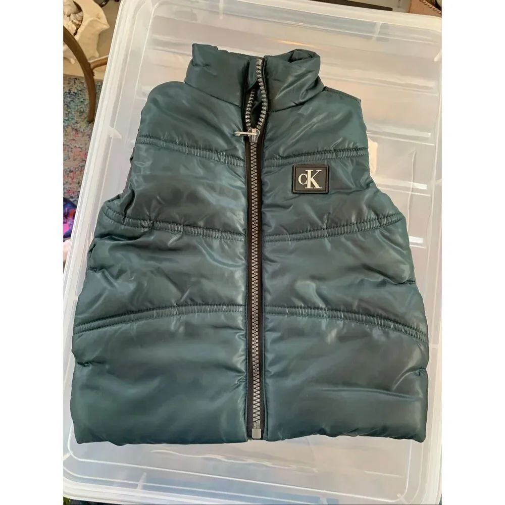 Calvin Klein Puffer Vest Full Zip- Green